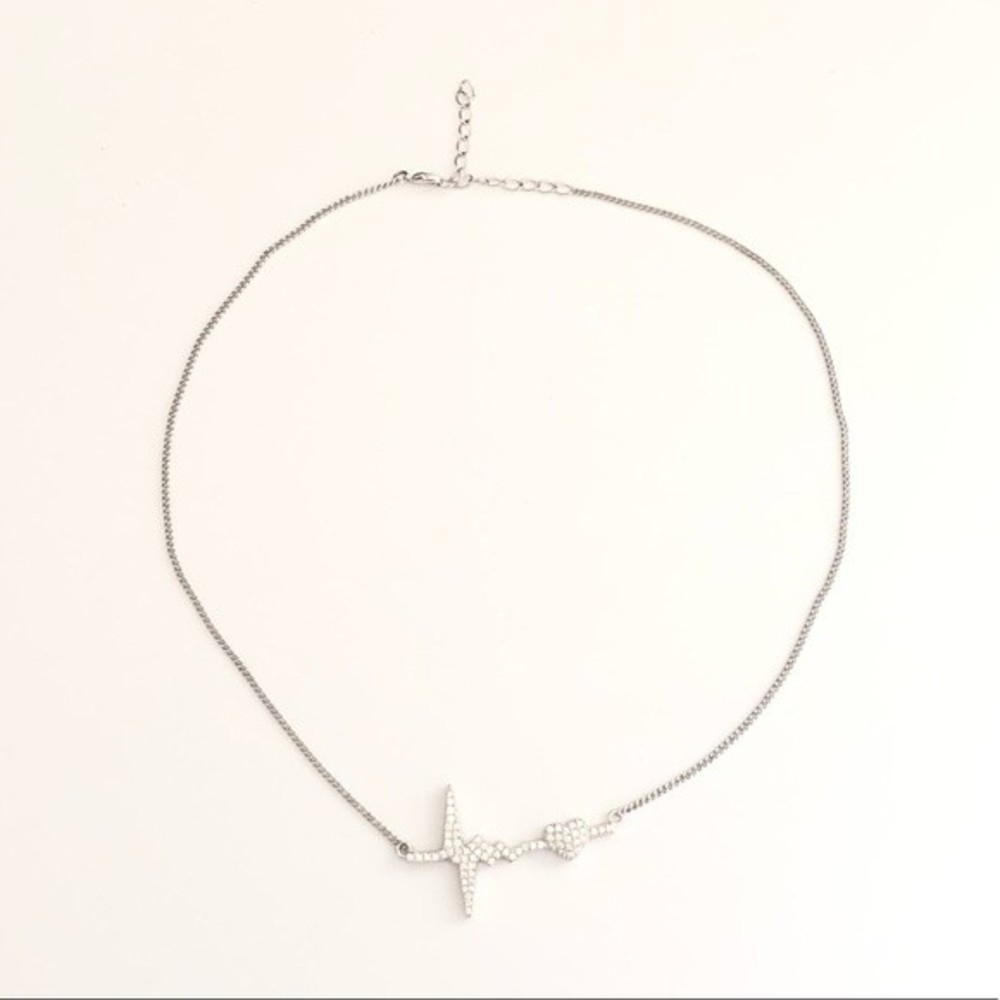 Walter Baker Crystal Heartbeat Necklace New - Picture 4 of 14